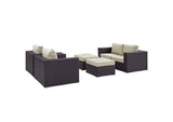 EEI-2158-EXP-BEI-SET Convene 5 Piece Outdoor Patio Sofa Set By Modway