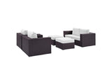 EEI-2158-EXP-WHI-SET Convene 5 Piece Outdoor Patio Sofa Set By Modway
