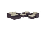 EEI-2159-EXP-BEI-SET Convene 8 Piece Outdoor Patio Sofa Set By Modway