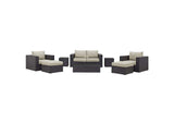EEI-2159-EXP-BEI-SET Convene 8 Piece Outdoor Patio Sofa Set By Modway