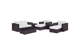 EEI-2159-EXP-WHI-SET Convene 8 Piece Outdoor Patio Sofa Set By Modway