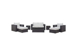 EEI-2159-EXP-WHI-SET Convene 8 Piece Outdoor Patio Sofa Set By Modway