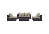 EEI-2163-EXP-BEI-SET Convene 5 Piece Outdoor Patio Sectional Set By Modway