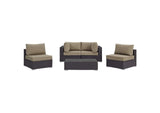 EEI-2163-EXP-MOC-SET Convene 5 Piece Outdoor Patio Sectional Set By Modway