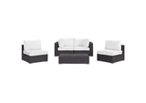 EEI-2163-EXP-WHI-SET Convene 5 Piece Outdoor Patio Sectional Set By Modway
