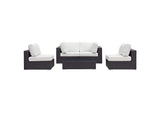 EEI-2163-EXP-WHI-SET Convene 5 Piece Outdoor Patio Sectional Set By Modway