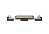 EEI-2164-EXP-BEI-SET Convene 7 Piece Outdoor Patio Sectional Set By Modway