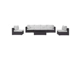EEI-2164-EXP-WHI-SET Convene 7 Piece Outdoor Patio Sectional Set By Modway