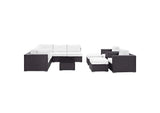 EEI-2169-EXP-WHI-SET Convene 10 Piece Outdoor Patio Sectional Set By Modway