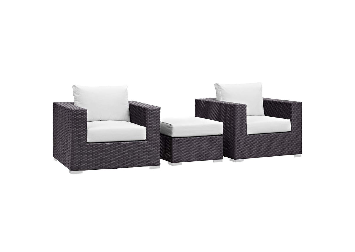 EEI-2174-EXP-WHI-SET Convene 3 Piece Outdoor Patio Sofa Set By Modway