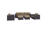 EEI-2200-EXP-MOC-SET Convene 7 Piece Outdoor Patio Sectional Set By Modway
