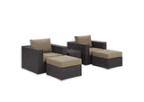 EEI-2201-EXP-MOC-SET Convene 5 Piece Outdoor Patio Sectional Set By Modway
