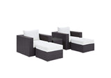 EEI-2201-EXP-WHI-SET Convene 5 Piece Outdoor Patio Sectional Set By Modway