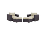 EEI-2202-EXP-BEI-SET Convene 4 Piece Outdoor Patio Sectional Set By Modway