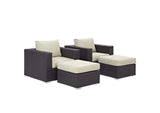 EEI-2202-EXP-BEI-SET Convene 4 Piece Outdoor Patio Sectional Set By Modway