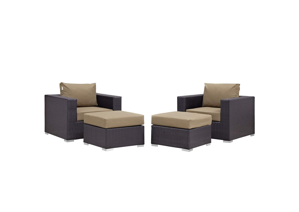 EEI-2202-EXP-MOC-SET Convene 4 Piece Outdoor Patio Sectional Set By Modway