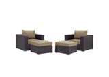 EEI-2202-EXP-MOC-SET Convene 4 Piece Outdoor Patio Sectional Set By Modway