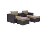 EEI-2202-EXP-MOC-SET Convene 4 Piece Outdoor Patio Sectional Set By Modway