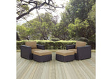 EEI-2202-EXP-MOC-SET Convene 4 Piece Outdoor Patio Sectional Set By Modway