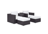 EEI-2202-EXP-WHI-SET Convene 4 Piece Outdoor Patio Sectional Set By Modway