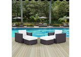 EEI-2202-EXP-WHI-SET Convene 4 Piece Outdoor Patio Sectional Set By Modway