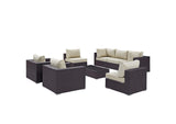 EEI-2203-EXP-BEI-SET Convene 8 Piece Outdoor Patio Sectional Set By Modway