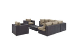 EEI-2203-EXP-MOC-SET Convene 8 Piece Outdoor Patio Sectional Set By Modway