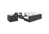 EEI-2203-EXP-WHI-SET Convene 8 Piece Outdoor Patio Sectional Set By Modway