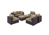 EEI-2204-EXP-MOC-SET Convene 8 Piece Outdoor Patio Sectional Set By Modway