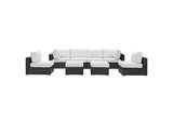 EEI-2204-EXP-WHI-SET Convene 8 Piece Outdoor Patio Sectional Set By Modway