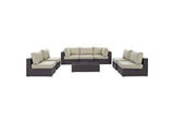 EEI-2205-EXP-BEI-SET Convene 8 Piece Outdoor Patio Sectional Set By Modway