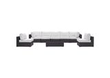 EEI-2205-EXP-WHI-SET Convene 8 Piece Outdoor Patio Sectional Set By Modway
