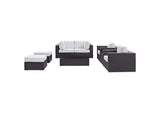 EEI-2206-EXP-WHI-SET Convene 8 Piece Outdoor Patio Sectional Set By Modway
