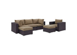 EEI-2207-EXP-MOC-SET Convene 6 Piece Outdoor Patio Sectional Set By Modway