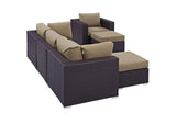 EEI-2207-EXP-MOC-SET Convene 6 Piece Outdoor Patio Sectional Set By Modway