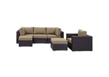 EEI-2207-EXP-MOC-SET Convene 6 Piece Outdoor Patio Sectional Set By Modway