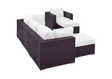 EEI-2207-EXP-WHI-SET Convene 6 Piece Outdoor Patio Sectional Set By Modway