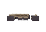 EEI-2208-EXP-MOC-SET Convene 9 Piece Outdoor Patio Sectional Set By Modway