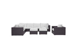 EEI-2208-EXP-WHI-SET Convene 9 Piece Outdoor Patio Sectional Set By Modway