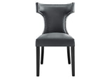 EEI-2220-GRY Curve Vegan Leather Dining Chair By Modway