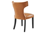 EEI-2220-TAN Curve Vegan Leather Dining Chair By Modway
