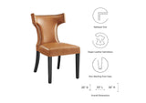 EEI-2220-TAN Curve Vegan Leather Dining Chair By Modway