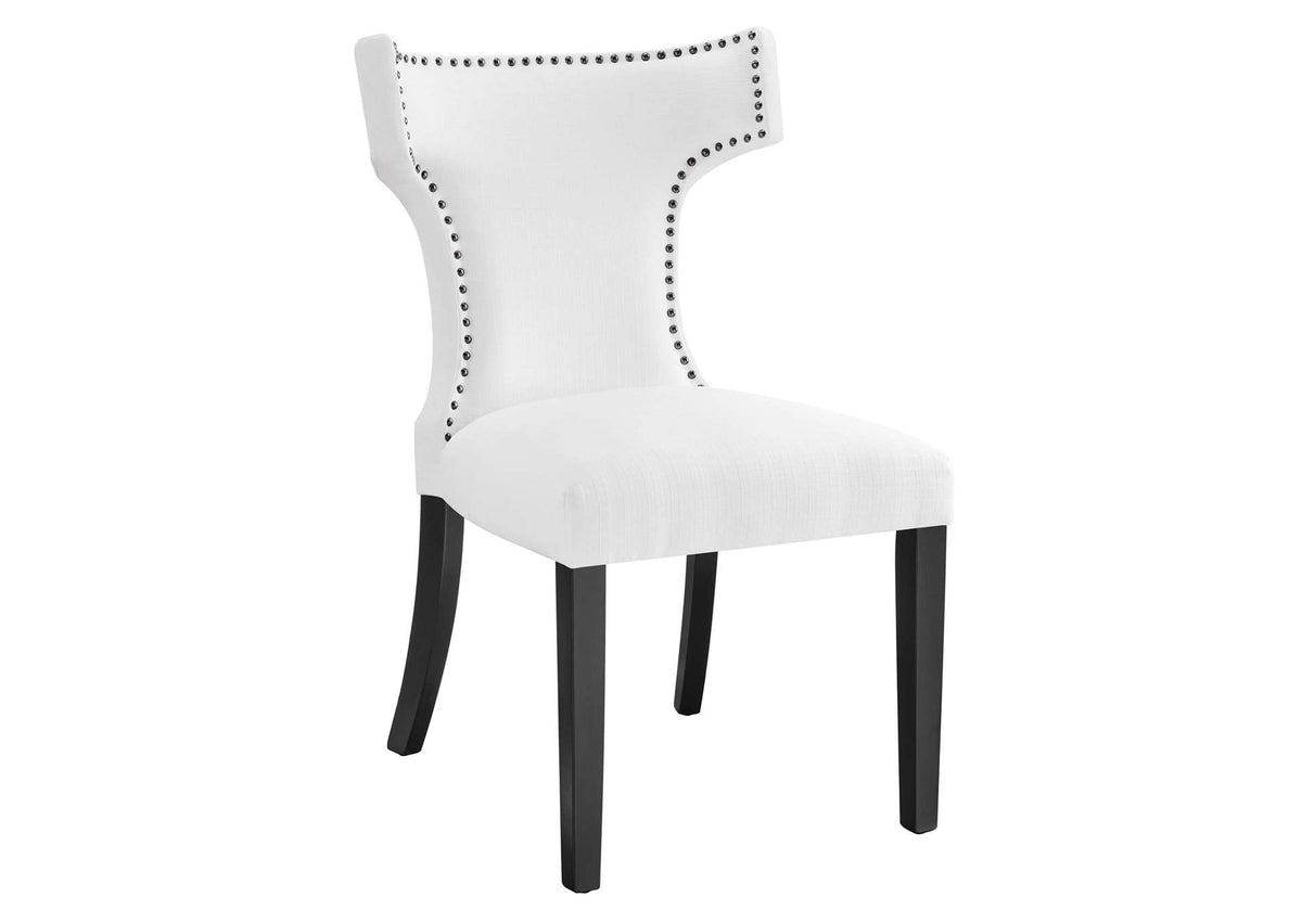 EEI-2221-WHI Curve Fabric Dining Chair By Modway