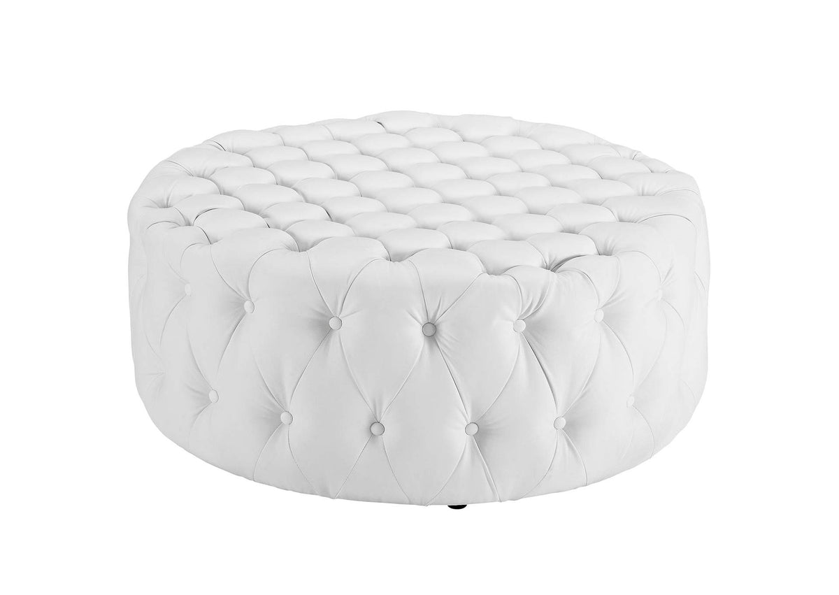 EEI-2224-WHI Amour Upholstered Vinyl Ottoman By Modway