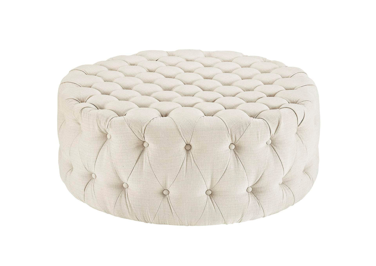 EEI-2225-BEI Amour Upholstered Fabric Ottoman By Modway