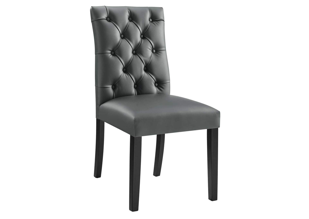 EEI-2230-GRY Duchess Button Tufted Vegan Leather Dining Chair By Modway