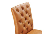 EEI-2230-TAN Duchess Button Tufted Vegan Leather Dining Chair By Modway
