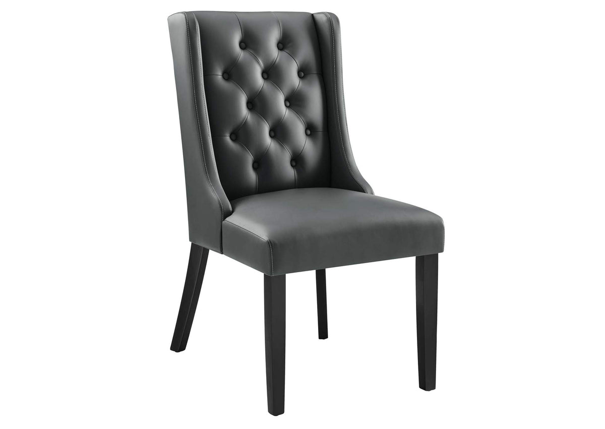 EEI-2234-GRY Baronet Button Tufted Vegan Leather Dining Chair By Modway