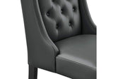 EEI-2234-GRY Baronet Button Tufted Vegan Leather Dining Chair By Modway