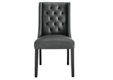 EEI-2234-GRY Baronet Button Tufted Vegan Leather Dining Chair By Modway